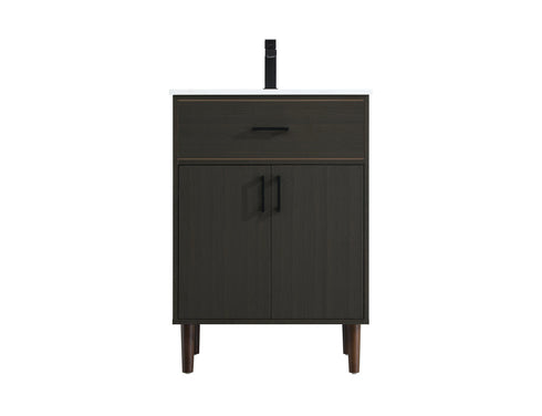 Elegant Lighting Chandler Vanity Cabinet 2Dr W24 Inch xD19 Inch xH34 Inch in Mocha Brown Model: VF25024MMB