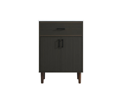 Elegant Lighting Chandler Vanity Cabinet 2Dr W24 Inch xD19 Inch xH34 Inch in Mocha Brown Model: VF25024MMB