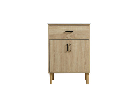 Elegant Lighting Chandler Vanity Cabinet 2Dr W24 Inch XD19 Inch xH34 Inch MW in Mango Wood Finish Model: VF25024MW