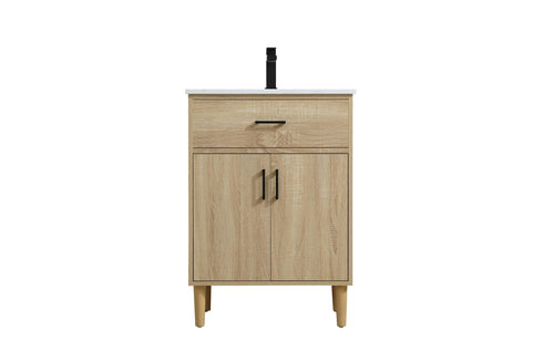 Elegant Lighting Chandler Vanity Cabinet 2Dr W24 Inch XD19 Inch xH34 Inch MW in Mango Wood Finish Model: VF25024MW
