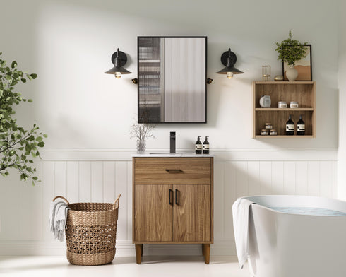 Elegant Lighting Chandler Vanity Cabinet 2Dr W24 Inch XD19 Inch xH34 Inch WB in Walnut Brown Finish Model: VF25024WB