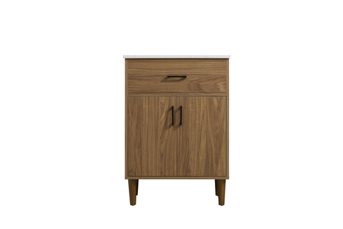 Elegant Lighting Chandler Vanity Cabinet 2Dr W24 Inch XD19 Inch xH34 Inch WB in Walnut Brown Finish Model: VF25024WB