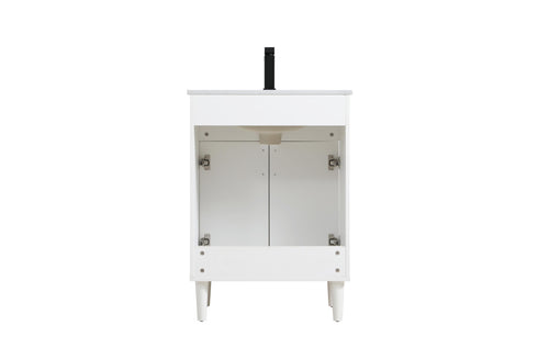 Elegant Lighting Chandler Vanity Cabinet 2Dr W24 Inch XD19 Inch xH34 Inch WH in White Finish Model: VF25024MWH