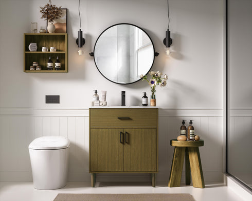 Elegant Lighting Chandler Vanity Cabinet 2Dr W30 Inch xD19 Inch xH34 Inch in Chestnut Brown Model: VF25030MCB