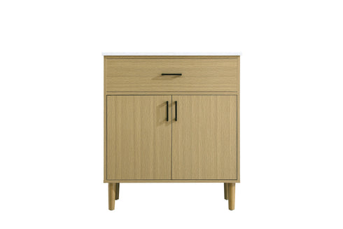 Elegant Lighting Chandler Vanity Cabinet 2Dr W30 Inch xD19 Inch xH34 Inch in Honey Brown Model: VF25030MHB