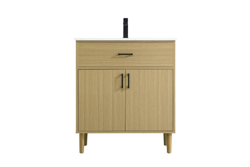Elegant Lighting Chandler Vanity Cabinet 2Dr W30 Inch xD19 Inch xH34 Inch in Honey Brown Model: VF25030MHB