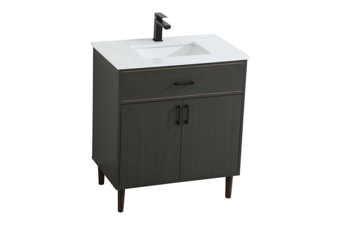 Elegant Lighting Chandler Vanity Cabinet 2Dr W30 Inch xD19 Inch xH34 Inch in Mocha Brown Model: VF25030MMB