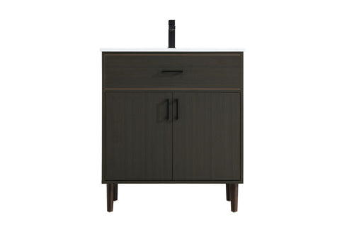 Elegant Lighting Chandler Vanity Cabinet 2Dr W30 Inch xD19 Inch xH34 Inch in Mocha Brown Model: VF25030MMB