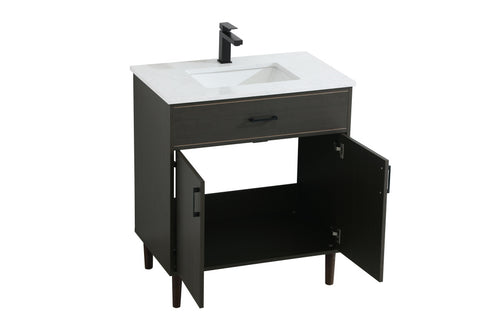 Elegant Lighting Chandler Vanity Cabinet 2Dr W30 Inch xD19 Inch xH34 Inch in Mocha Brown Model: VF25030MMB