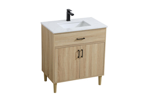 Elegant Lighting Chandler Vanity Cabinet 2Dr W30 Inch XD19 Inch xH34 Inch MW in Mango Wood Finish Model: VF25030MW