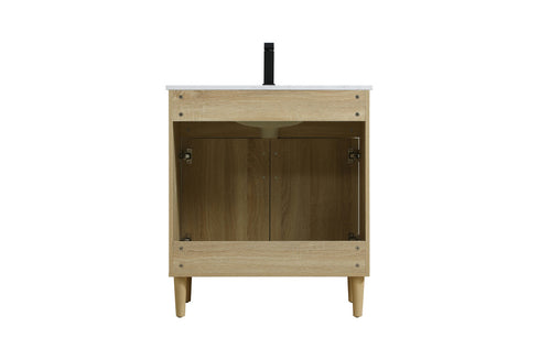 Elegant Lighting Chandler Vanity Cabinet 2Dr W30 Inch XD19 Inch xH34 Inch MW in Mango Wood Finish Model: VF25030MW