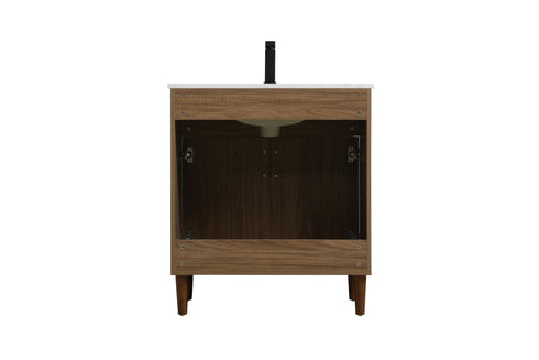 Elegant Lighting Chandler Vanity Cabinet 2Dr W30 Inch XD19 Inch xH34 Inch WB in Walnut Brown Finish Model: VF25030WB