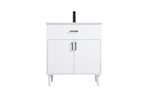 Elegant Lighting Chandler Vanity Cabinet 2Dr W30 Inch XD19 Inch xH34 Inch WH in White Finish Model: VF25030MWH