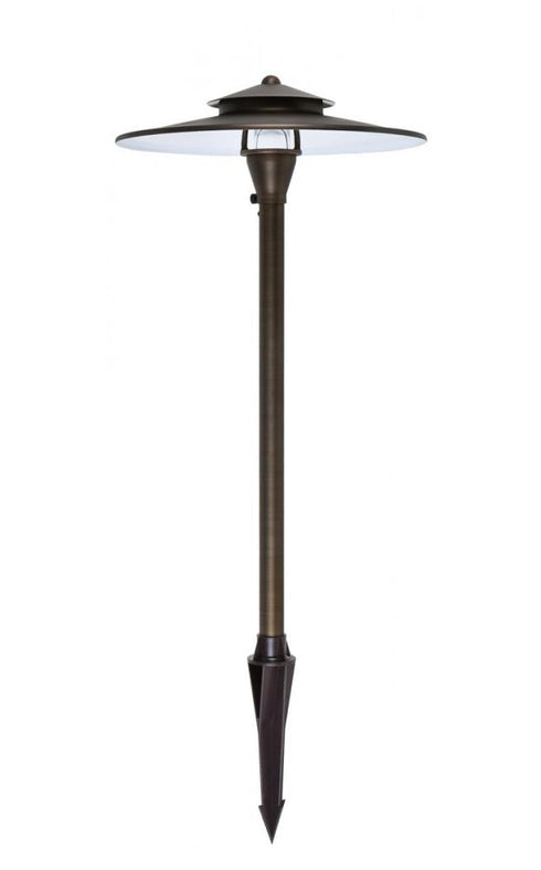 Elegant Lighting Chanterelle Outdoor Path light D:12 Inch H:24 Inch in Antique Brass Finish Model: P803