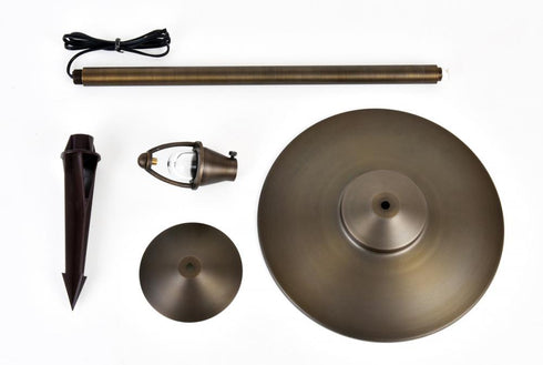 Elegant Lighting Chanterelle Outdoor Path light D:12 Inch H:24 Inch in Antique Brass Finish Model: P803