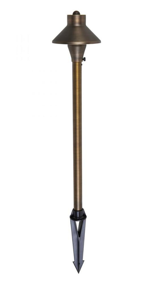 Elegant Lighting Chanterelle PATH LIGHT D5 H24 ANTIQUE BRASS INCLUDES STAKE G4 HALOGEN 20W(LIGHT SOURCE NOT INCLUDED) Model: P802