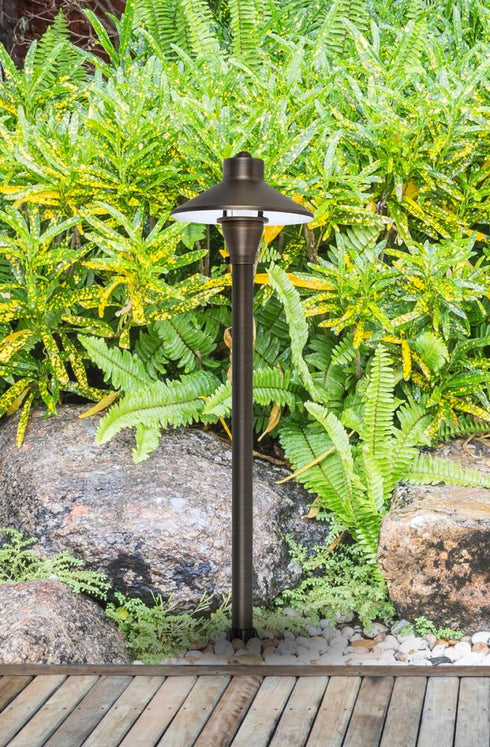 Elegant Lighting Chanterelle PATH LIGHT D7 H24 ANTIQUE BRASS INCLUDES STAKE G4 HALOGEN 20W(LIGHT SOURCE NOT INCLUDED) Model: P801