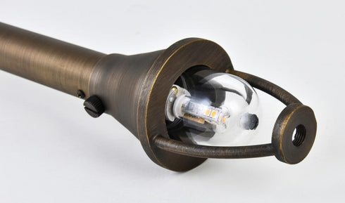 Elegant Lighting Chanterelle PATH LIGHT D7 H24 ANTIQUE BRASS INCLUDES STAKE G4 HALOGEN 20W(LIGHT SOURCE NOT INCLUDED) Model: P801