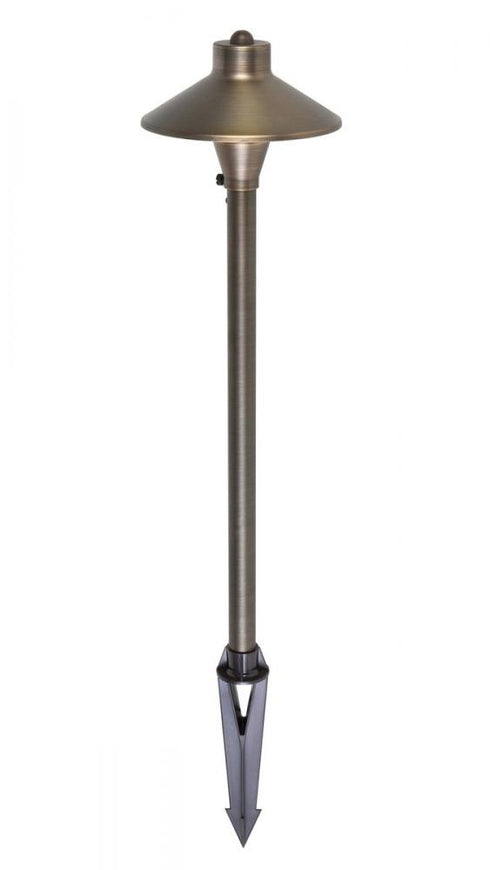 Elegant Lighting Chanterelle PATH LIGHT D7 H24 ANTIQUE BRASS INCLUDES STAKE G4 HALOGEN 20W(LIGHT SOURCE NOT INCLUDED) Model: P801