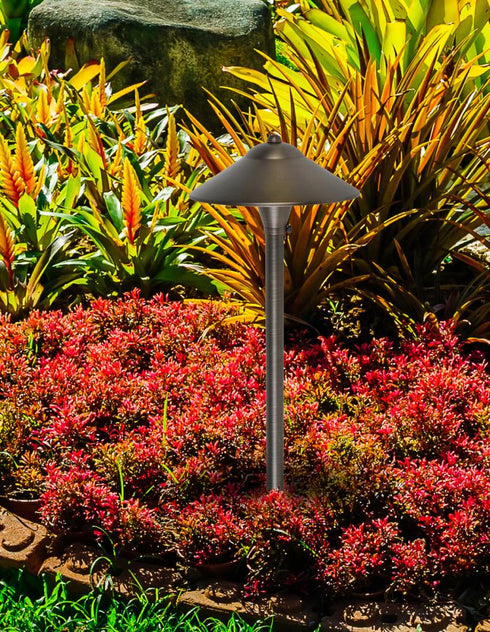 Elegant Lighting Chanterelle PATH LIGHT D9 H24 ANTIQUE BRASS INCLUDES STAKE G4 HALOGEN 20W(LIGHT SOURCE NOT INCLUDED) Model: P800
