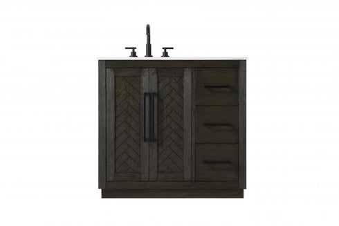 Elegant Lighting Chase 36 inch Single Bathroom Vanity in Chocolate Oak Model: VF29036CO