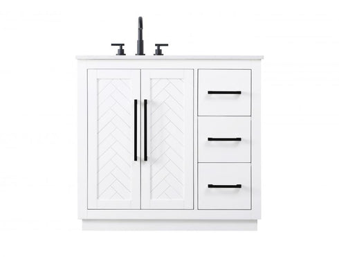 Elegant Lighting Chase 36 inch Single Bathroom Vanity in Chocolate Oak Model: VF29036CO