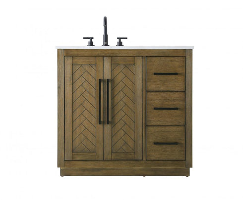 Elegant Lighting Chase 36 inch Single Bathroom Vanity in Chocolate Oak Model: VF29036CO