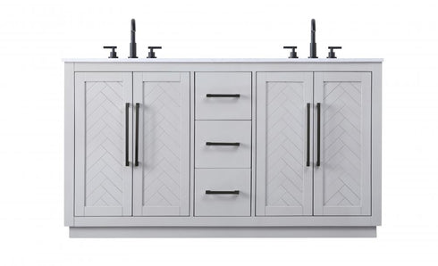 Elegant Lighting Chase 60 inch Double Bathroom Vanity in Chocolate Oak Model: VF29060DCO