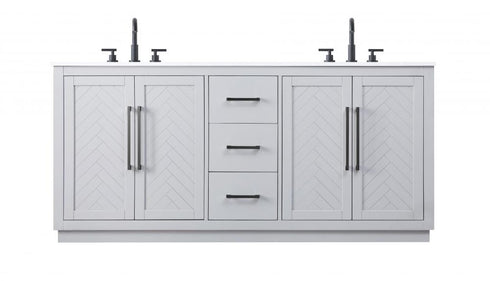 Elegant Lighting Chase 72 inch Double Bathroom Vanity in Linen Oak Model: VF29072DLO