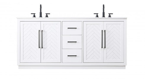 Elegant Lighting Chase 72 inch Double Bathroom Vanity in Linen Oak Model: VF29072DLO