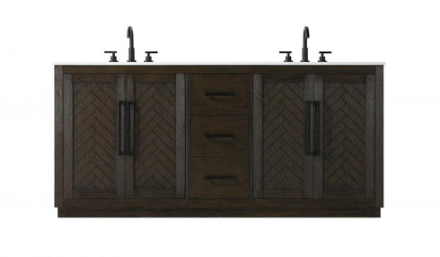 Elegant Lighting Chase 72 inch Double Bathroom Vanity in Linen Oak Model: VF29072DLO