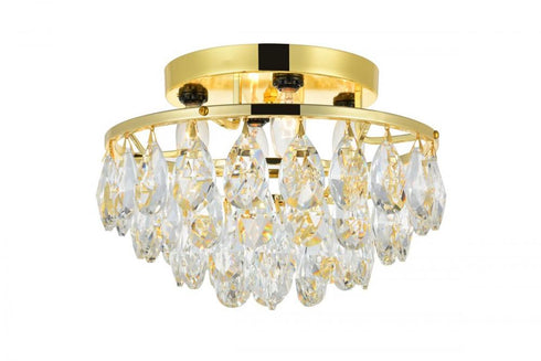 Elegant Lighting Clara 4 Light Corona Flush D14 Inch H7 Inch L4 CH RC872 in Chrome Finish Model: LD9800F14C(872)