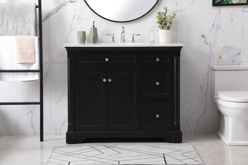 Elegant Lighting Clarence 42 inch Single bathroom vanity set in black Model: VF53042BK