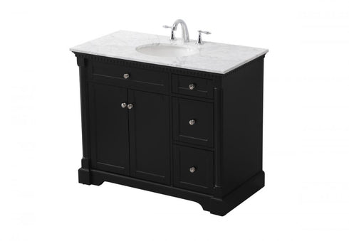Elegant Lighting Clarence 42 inch Single bathroom vanity set in black Model: VF53042BK