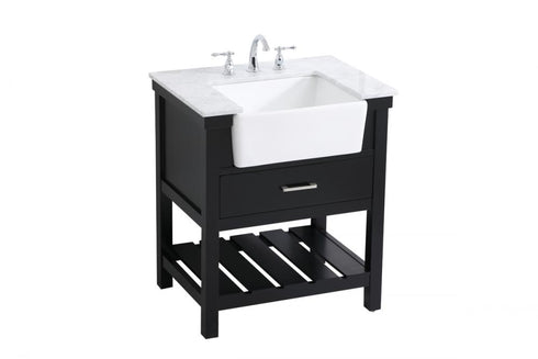 Elegant Lighting Clement 30 Inch Single Bathroom Vanity in Black Model: VF60130BK