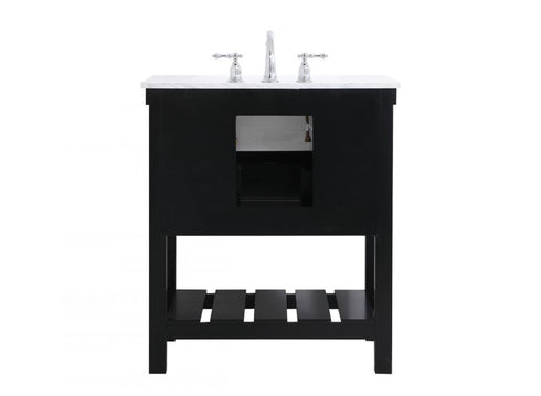 Elegant Lighting Clement 30 Inch Single Bathroom Vanity in Black Model: VF60130BK