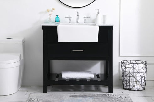 Elegant Lighting Clement 36 Inch Single Bathroom Vanity in Black Model: VF60136BK