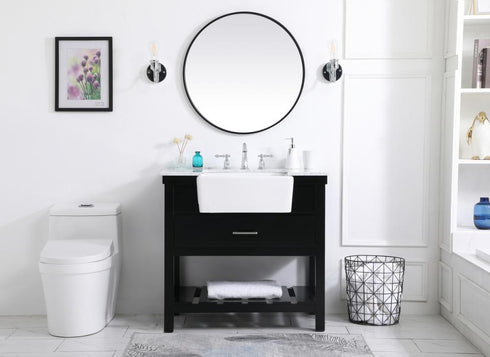 Elegant Lighting Clement 36 Inch Single Bathroom Vanity in Black Model: VF60136BK