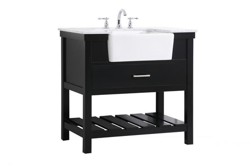 Elegant Lighting Clement 36 Inch Single Bathroom Vanity in Black Model: VF60136BK