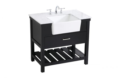 Elegant Lighting Clement 36 Inch Single Bathroom Vanity in Black Model: VF60136BK