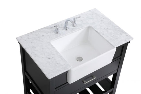 Elegant Lighting Clement 36 Inch Single Bathroom Vanity in Black Model: VF60136BK