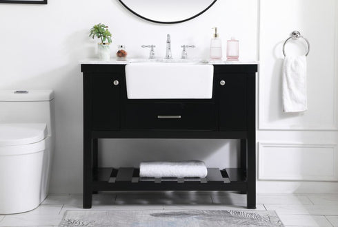 Elegant Lighting Clement 42 Inch Single Bathroom Vanity in Black Model: VF60142BK