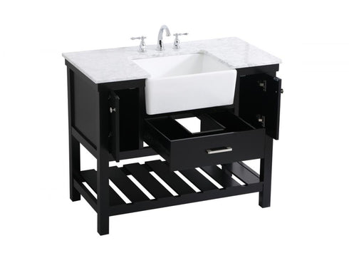 Elegant Lighting Clement 42 Inch Single Bathroom Vanity in Black Model: VF60142BK