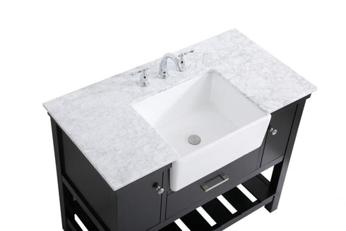 Elegant Lighting Clement 42 Inch Single Bathroom Vanity in Black Model: VF60142BK