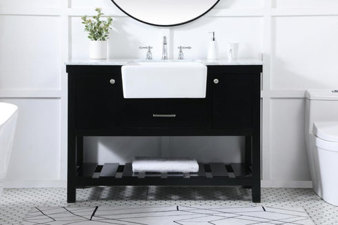 Elegant Lighting Clement 48 Inch Single Bathroom Vanity in Black Model: VF60148BK