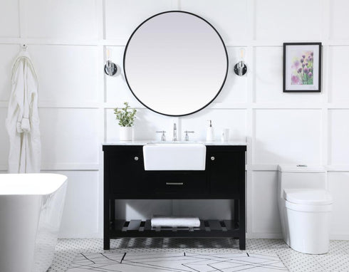 Elegant Lighting Clement 48 Inch Single Bathroom Vanity in Black Model: VF60148BK