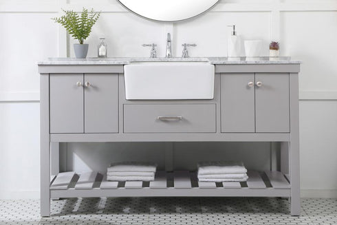 Elegant Lighting Clement 60 Inch Single Bathroom Vanity in Black Model: VF60160BK