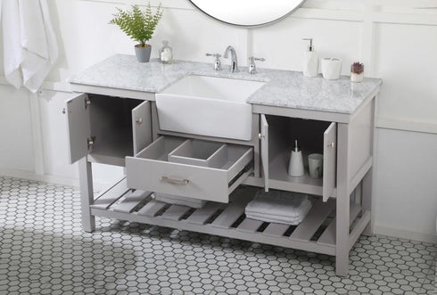 Elegant Lighting Clement 60 Inch Single Bathroom Vanity in Black Model: VF60160BK