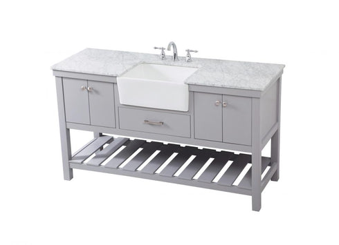 Elegant Lighting Clement 60 Inch Single Bathroom Vanity in Black Model: VF60160BK