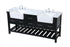 Elegant Lighting Clement 72 Inch Double Bathroom Vanity in Black Model: VF60172DBK